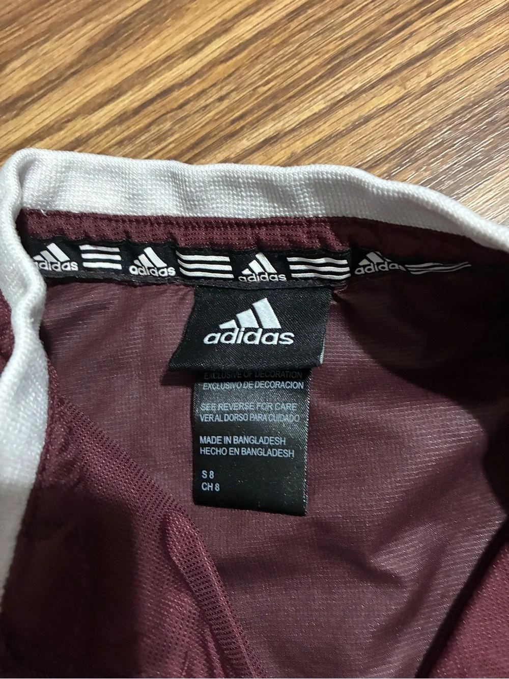 adidas Maroon and White Athletic Jacket